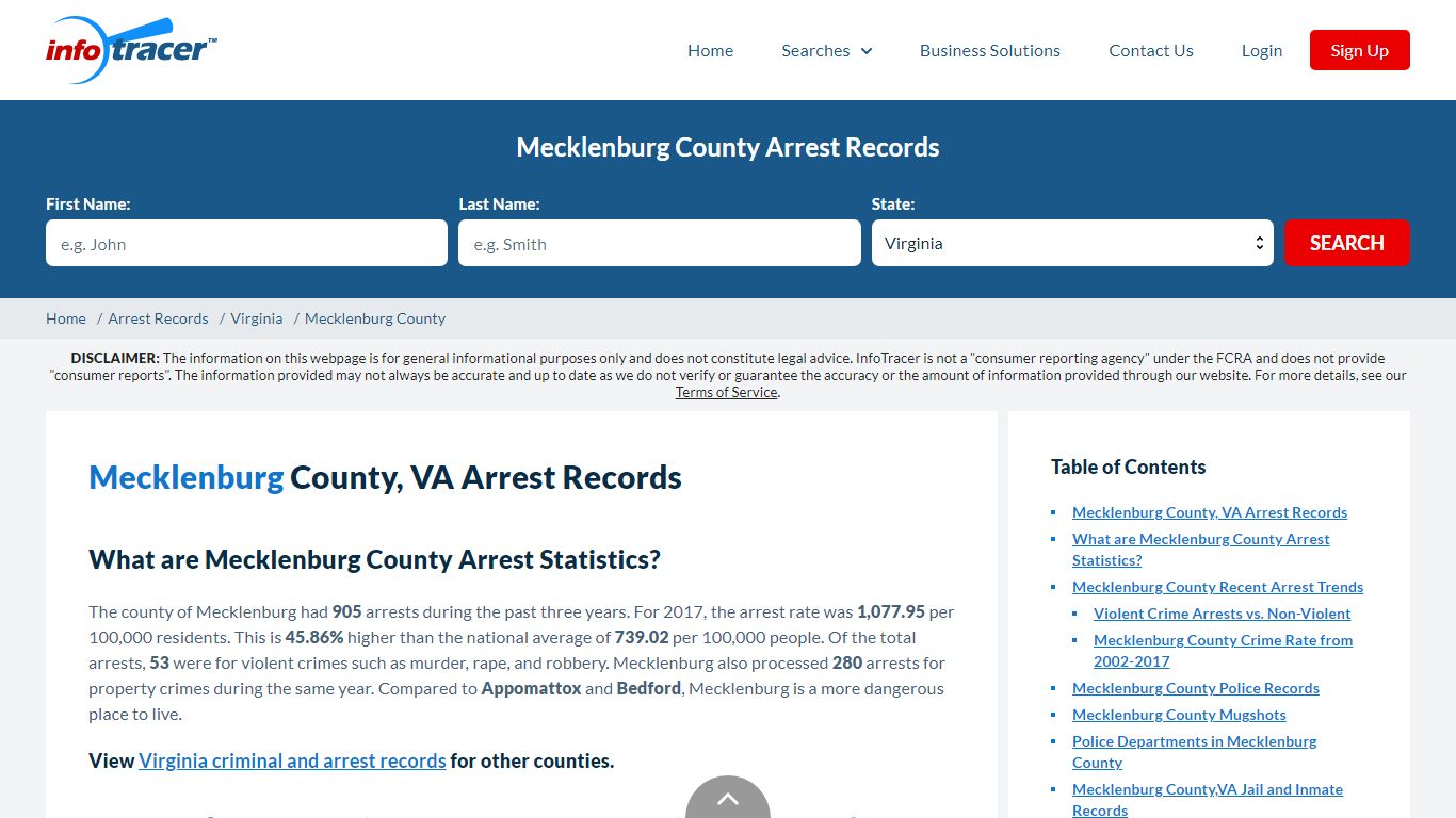 Mecklenburg, VA Arrests, Mugshots & Jail Records - InfoTracer