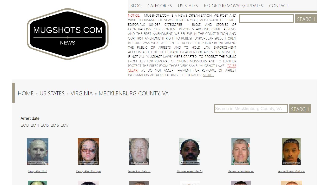 Best search engine for True crime stories | Mugshots.com